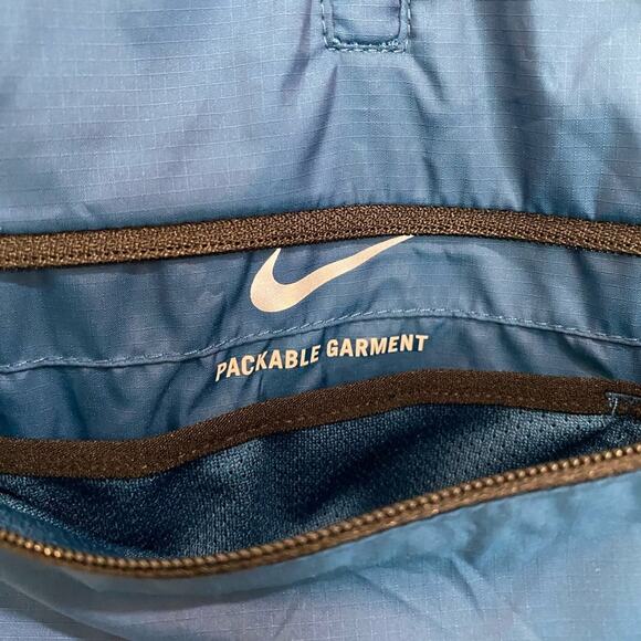 Nike Shield Running Blue Short Sleeve Pullover Windbreaker Sz S - Picture 5 of 15